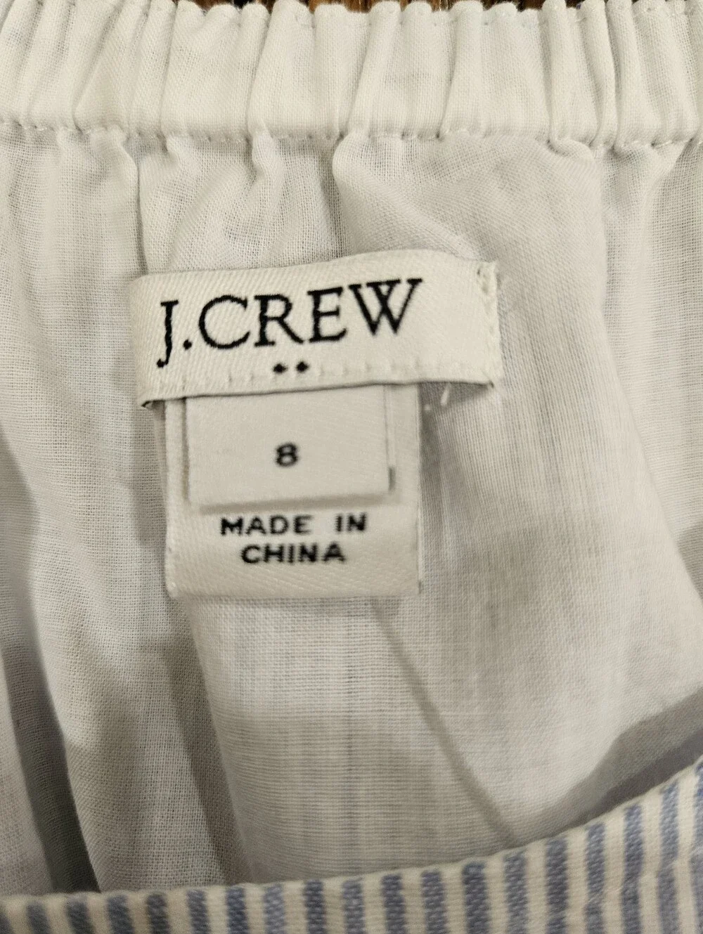 J Crew Light Blue Striped Ruffle Shoulder Dress - Women
